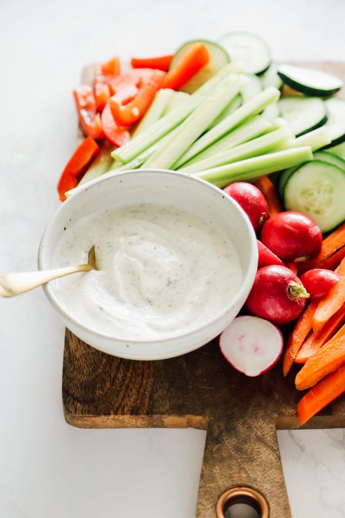 Homemade ranch dip or dressing with kefir