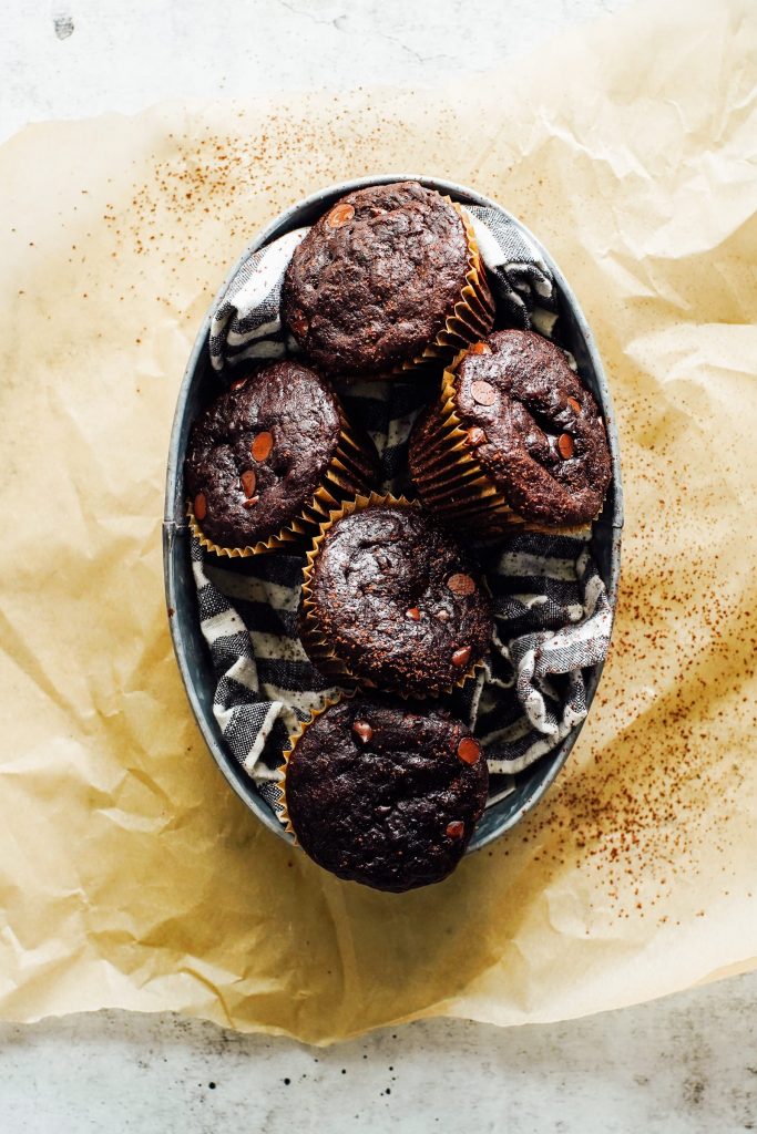 Einkorn Chocolate Zucchini Muffins