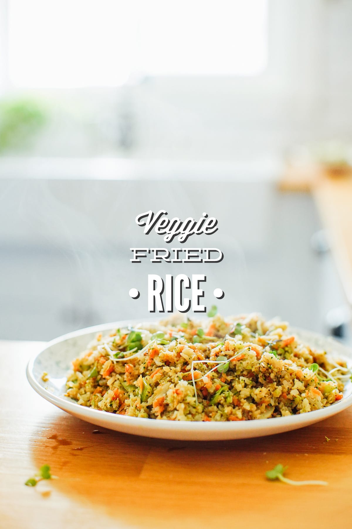 Veggie Fried Rice with Broccoli and Cauliflower (Vegetarian, Egg-Free, Make-Ahead Meal Prep Option)