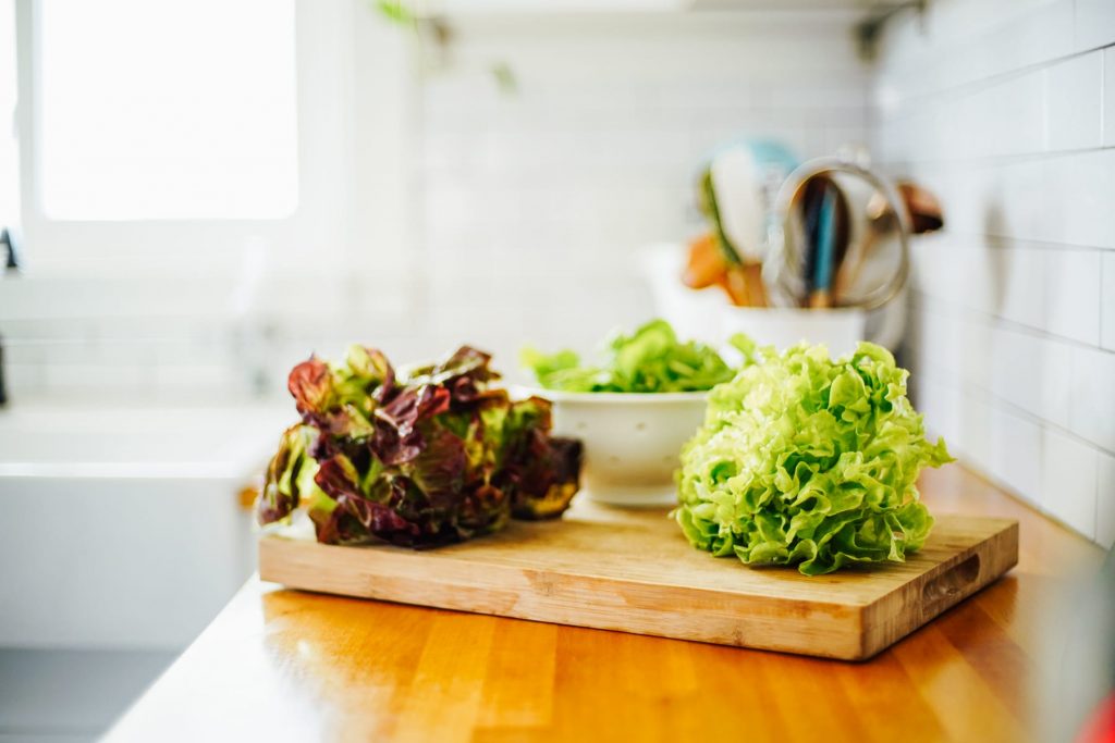 fresh lettuce, in the beginning focus on fresh ingredients instead of buying organic